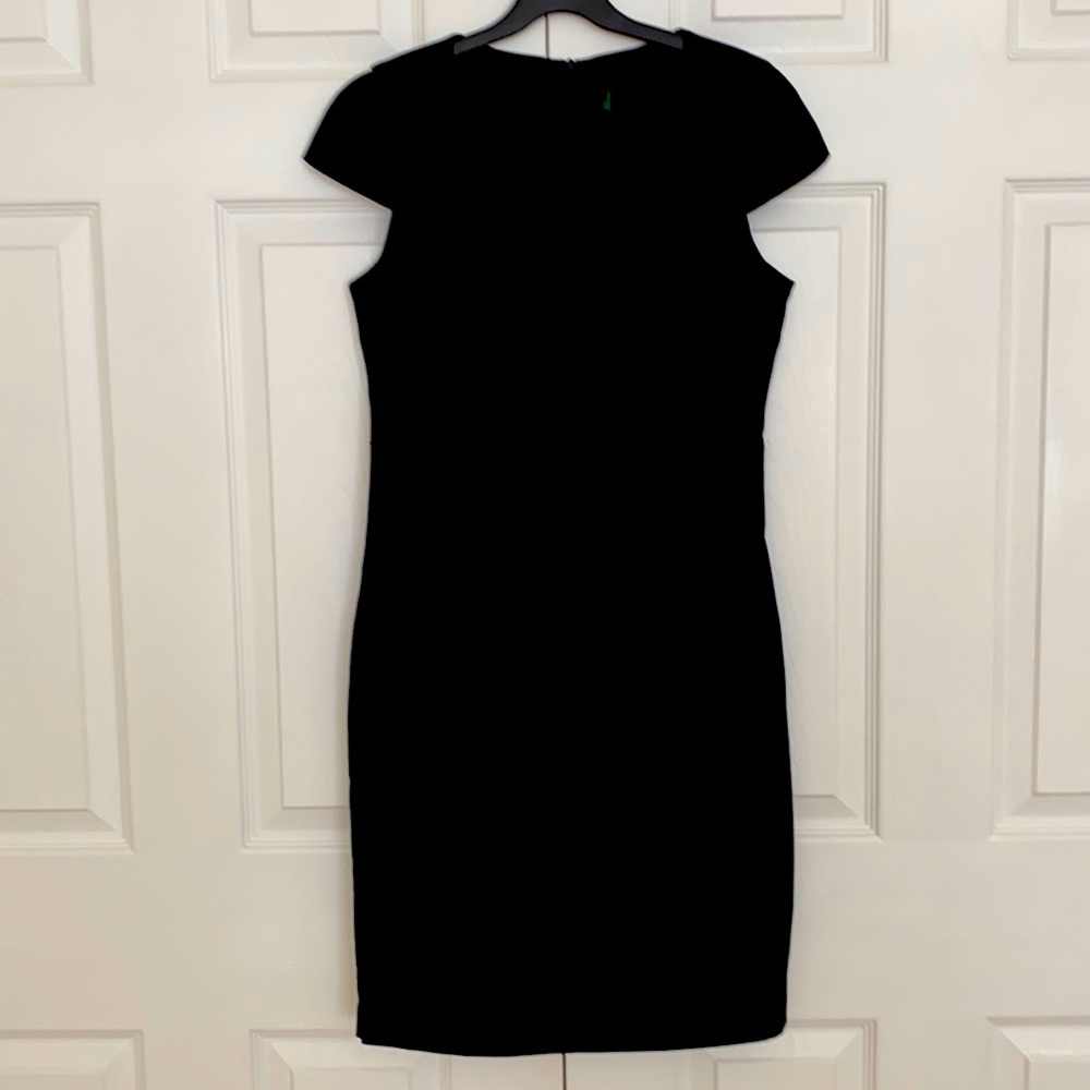 Benetton Italia black fitted cotton cocktail dress